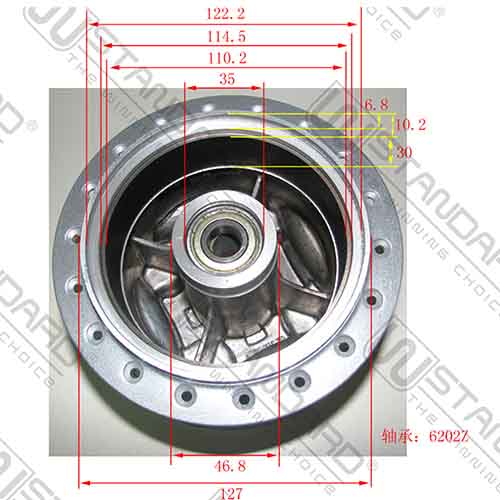 MAZA TRASERA HONDA TITAN 95-99 C/RULEMAN Y RETEN STD