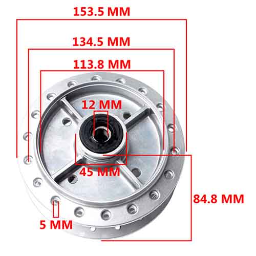 MAZA TRASERA GILERA SMASH 110 C/RULEMAN Y RETEN STD