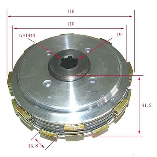 EMBRAGUE COMPLETO HONDA C100 BIZ/WAVE (CANASTA+CAMP.INTERIOR) STD