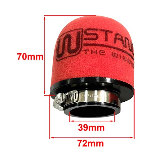 FILTRO DE AIRE COMPETICION CON RESORTE 39X73X70mm STD EXCLU