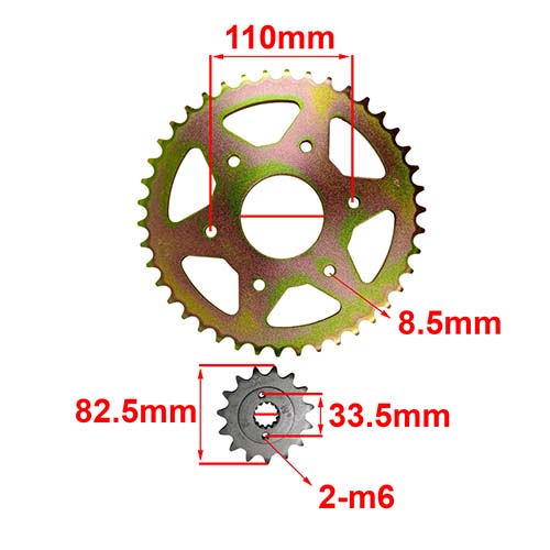 KIT TRANSMISION DOMINAR 400 / KTM DUKE 390 (42T / 15T) 520HO-118L C/CAD DOR. C/ ORING STD