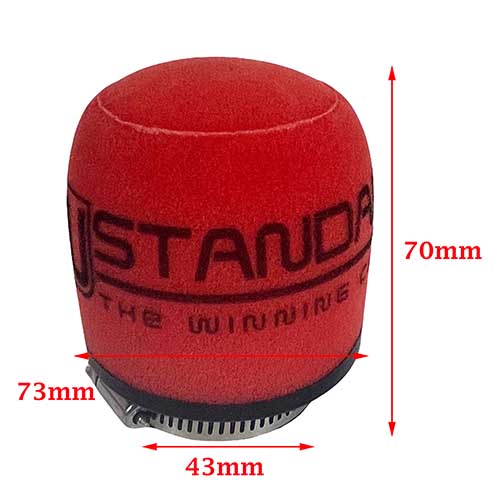 FILTRO DE AIRE COMPETICION CON RESORTE 43X73X70mm STD