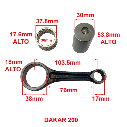 BIELA COMPLETA MOTOMEL DAKAR 200 CADENERA (30 x 17 x 103.5) STD