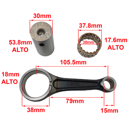 BIELA COMP. HONDA CG TITAN 2000/TITAN 99/XLR 125/TODAY (105.5x15x30) STD