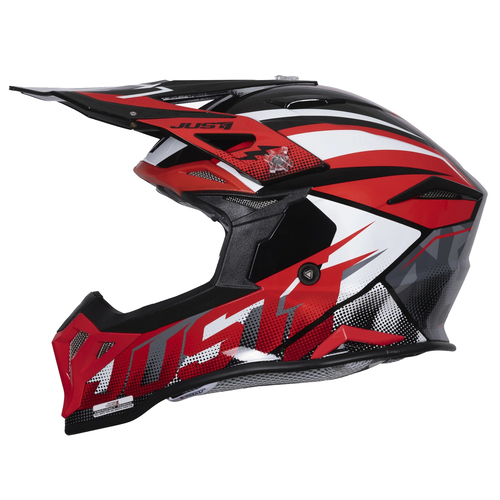 CASCO JUST1 J39 REVO RED WHITE BLACK GLOSS XL