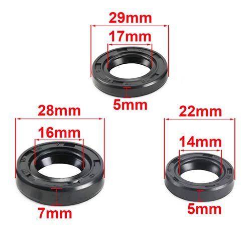 KIT DE RETENES HONDA CBF125 TWISTER (3PCS/SET) / TC16X28X7 / TC17X29X5 / TC14X22X5 STD