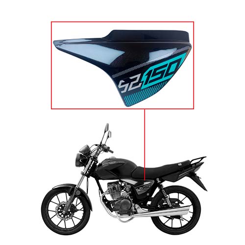 CACHA LATERAL MOTOMEL NEW S2 150 TUBULAR LADO IZQUIERDO NEGRO / VERDE OEM