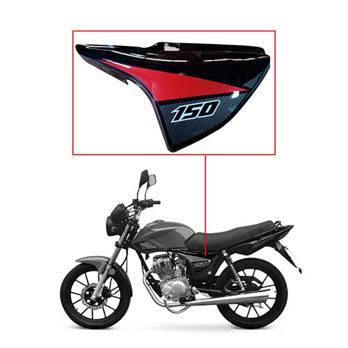 CACHA LATERAL MOTOMEL NEW S2 150 TUBULAR LADO IZQUIERDO NEGRO / ROJO OEM