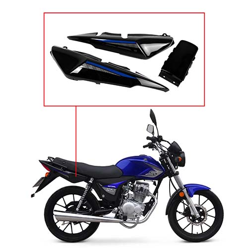 CACHA BAJO ASIENTO + UNION COLIN MOTOMEL NEW S2 150 TUBULAR AZUL (3PCS) OEM