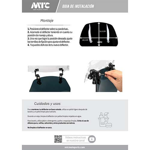 DEFLECTOR DE PARABRISAS NEGRO UNIVERSAL CON SOPORTE EDGE PRO MTC (NAC)