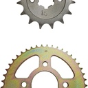 KIT TRANSMISION BAJAJ ROUSER NS160 (45/15) 428HO-134L DORADA C/ORING DOBLE DISCO STC