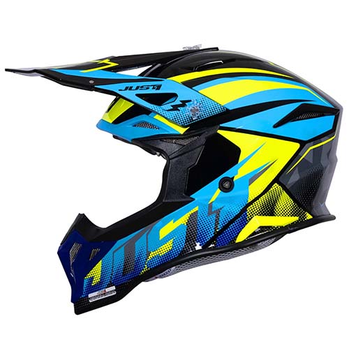 CASCO JUST1 J39 REVO BLUE FLUO YELLOW BLACK GLOSS S
