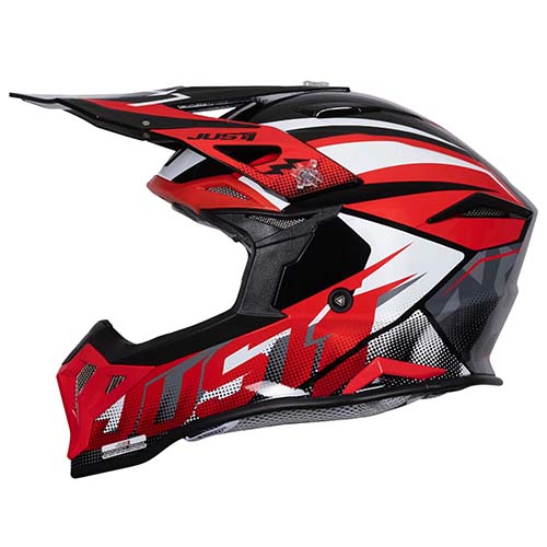 CASCO JUST1 J39 REVO RED WHITE BLACK GLOSS M