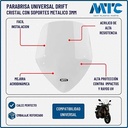 PARABRISA UNIVERSAL DRIFT (CRISTAL) CON SOPORTES METALICO 3MM MTC (NAC)