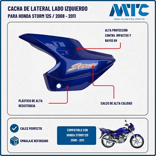 CACHA LATERAL IZQUIERDA HONDA STORM 125 AZUL MTC