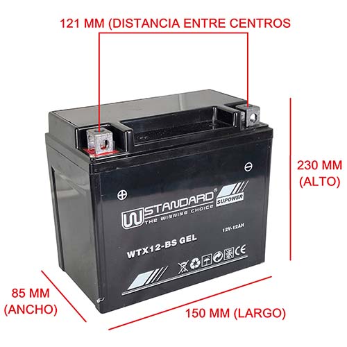 BATERIA DE GEL YTX12-BS STD EXCLU