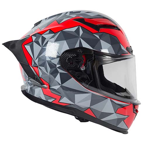 CASCO SNAIL FF871 DOBLE VISOR RED/GREY M