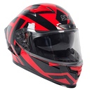 CASCO SNAIL FF871 DOBLE VISOR RED/BLACK S