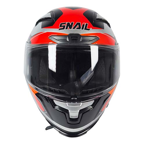 CASCO SNAIL FF871 DOBLE VISOR SILVER/ORANGE L