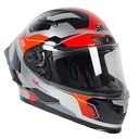 CASCO SNAIL FF871 DOBLE VISOR SILVER/ORANGE L