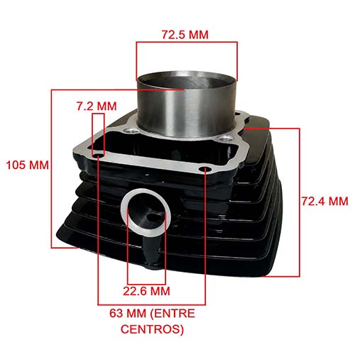 KIT CILINDRO + PISTON MOTOMEL SKUA 200/MOTORES CHINOS 200CC (67mm) STD