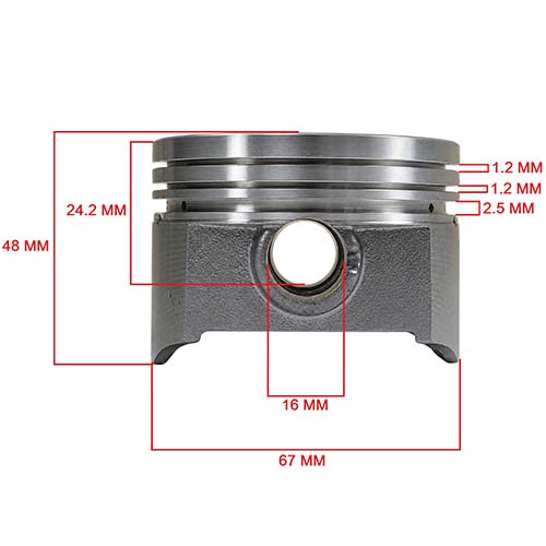 KIT CILINDRO + PISTON MOTOMEL SKUA 200/MOTORES CHINOS 200CC (67mm) STD