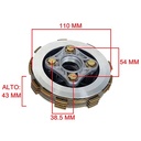 EMBRAGUE COMPLETO HONDA STORM/CG125/TITAN 72T (CANASTA + CAMP.INTERIOR) STD