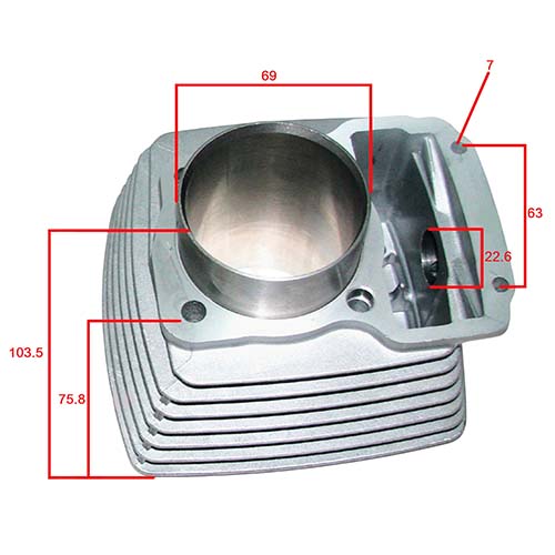 KIT CILINDRO + PISTON MOTOMEL DAKAR 200 MOTOR CHINO 200CC (63.5mm) STD