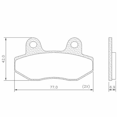 PASTILLA DE FRENO GILERA SMASH 110 DEL FRASLE (FMPD00866)