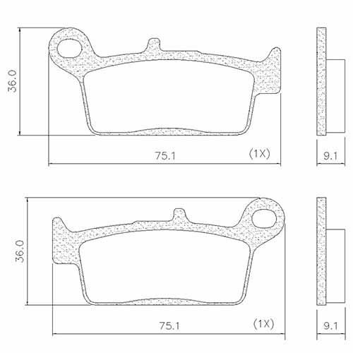 PASTILLA DE FRENO HONDA NX4 FALCON TRAS FRASLE (FMPD00864)