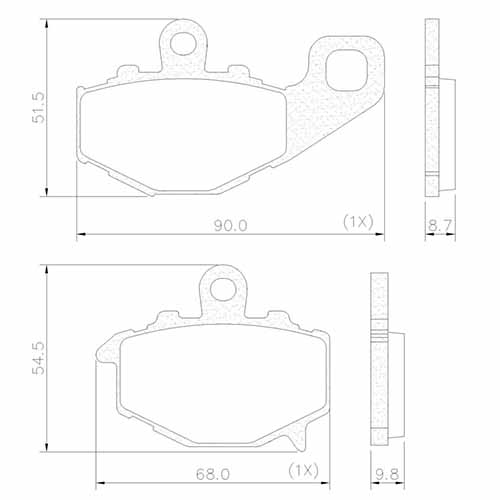 PASTILLA DE FRENO KAWASAKI VERSYS 650 ABS TRAS FRASLE (FMPD00943)