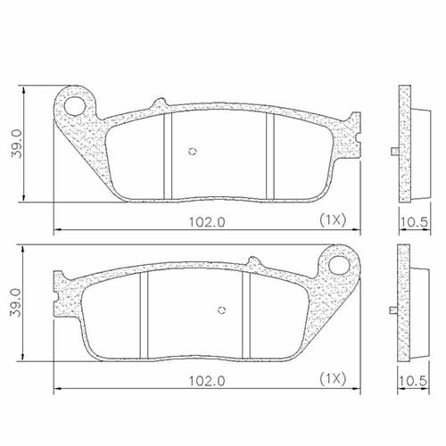 PASTILLA DE FRENO KYMCO XCITING 500 TRAS FRASLE (FMPD01012)