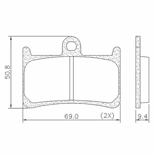 PASTILLA DE FRENO YAMAHA MT 09 DEL FRASLE (FMPD00985)