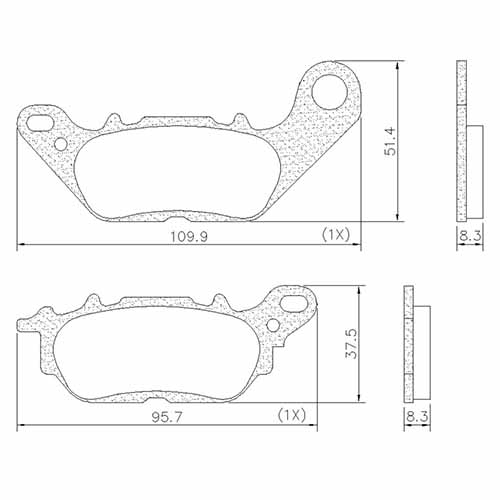 PASTILLA DE FRENO YAMAHA NEW CRYPTON 110 DEL FRASLE (FMPD00891)