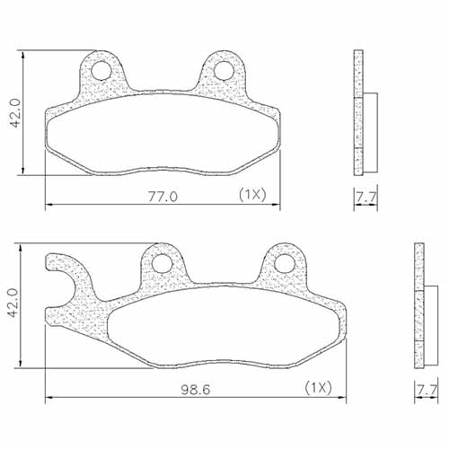 PASTILLA DE FRENO YAMAHA XTZ LANDER 250 DEL FRASLE (FMPD00865)