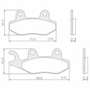 PASTILLA DE FRENO YAMAHA XTZ LANDER 250 DEL FRASLE (FMPD00865)