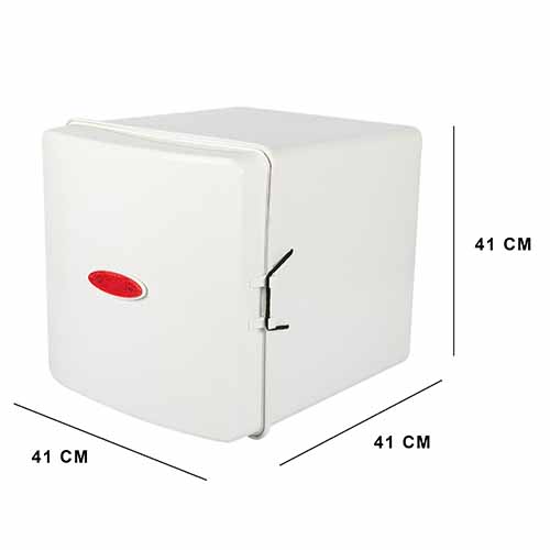 CAJA PARA DELIVERY 41X41X41 C/BASE EXTRAIBLE C/1 ESTANTE BLANCA PLASTICA VC (1097B)