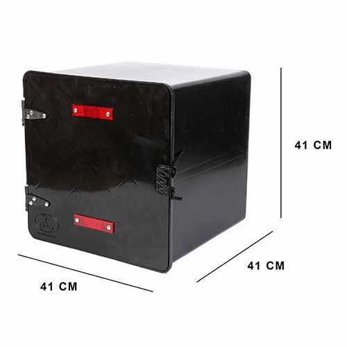 CAJA PARA DELIVERY SUPER 41X41X41 C/1 ESTANTE NEGRA PLASTICA VC (586)