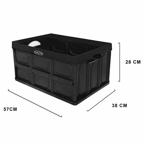 CAJON PLEGABLE MULTIUSO 380X570X280 (60 LTS) NEGRO BORDE NEGRO PLASTICA VC (1082)