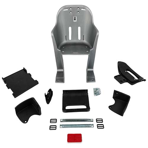 SILLA DE NIÑOS TRAS P/BICI C/APOY.CAB./PROTEC. PIES/APOY. MAN/OJO DE GATO. COL GRIS PLASTICA VC (998G)