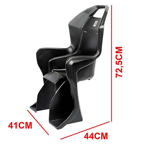 SILLA NIÑOS TRAS. BICI MAX. 20KG. C/ REFRACTARIO TRASERO NEGRO C/KIT DE INSTALACION PLASTICA VC (1061)