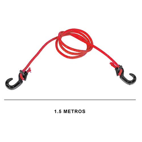 TENSOR ELASTICO /ZUNCHO /LINGA DE 1,50 MTS. ROJO C/GANCHOS PLAST. REG. PLASTICA VC (845)