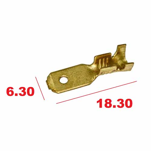 TERMINAL MACHO (ANCHO 6,3mm) BRONCE X 100 U. PLASTICA VC (702)