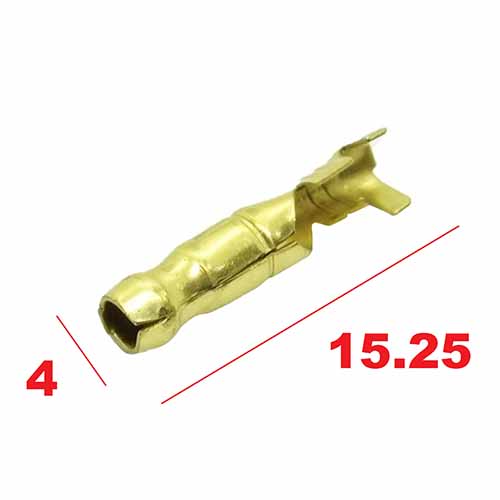 TERMINAL TUBO MACHO Ø 4mmm BRONCE X 100 U. PLASTICA VC (704)