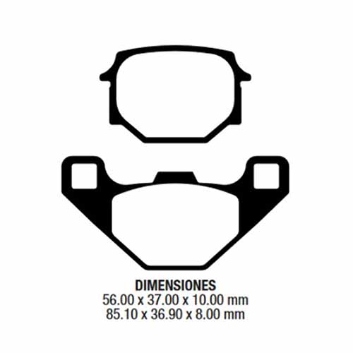 PASTILLA DE FRENO KAWASAKI KR 250-125/ SUZUKI LT 230/ RG 1 DEL. FRIMA (125)