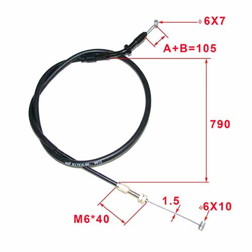 CABLE ACELERADOR HONDA CBX250 TWISTER (A) STD