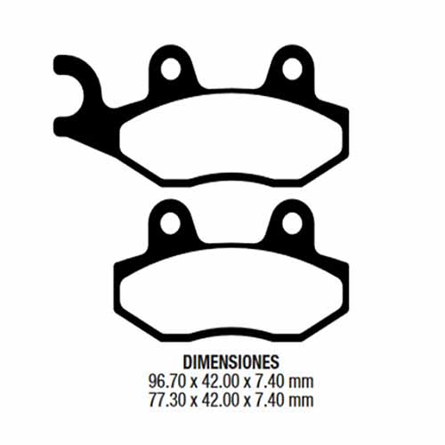 PASTILLA DE FRENO YZ 125/250 / SUZUKI RM 125 / KAWASAKI KX 125/250 DEL. FRIMA (104)