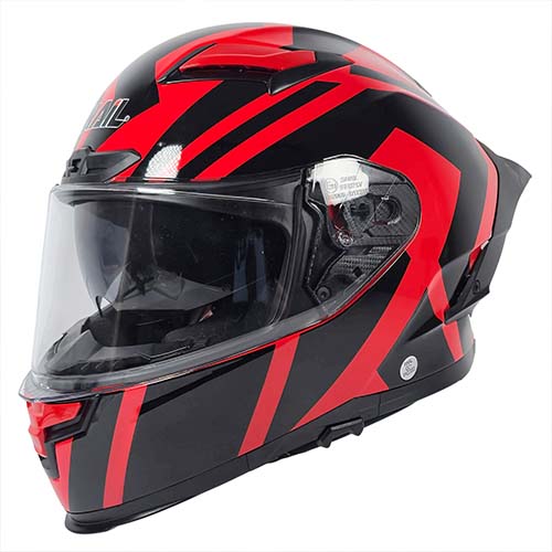 CASCO SNAIL FF871 DOBLE VISOR RED/BLACK L