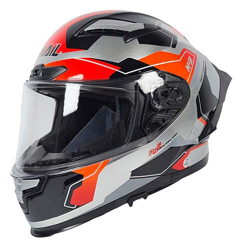 CASCO SNAIL FF871 DOBLE VISOR SILVER/ORANGE XL