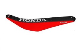 FUNDA ASIENTO HONDA CRF 250 - 18/20 - 450 - 17/20 NEGRO/ROJO/BLANCO FMX (MXH HFS 38NRB)